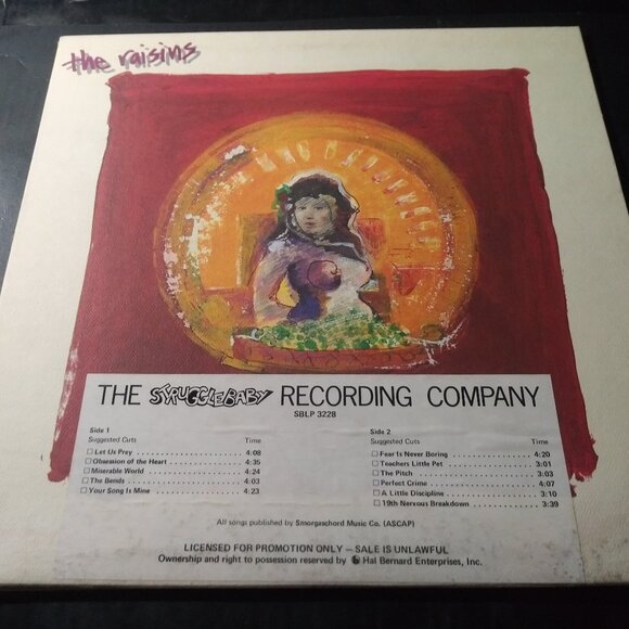 The Raisins - Self Titled VG++ Original Strugglebaby Record 1983 CINCINNATI ROCK - Picture 1 of 4